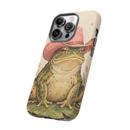 Cowboy Frog iPhone Tough Case | Pink Hat Bullfrog