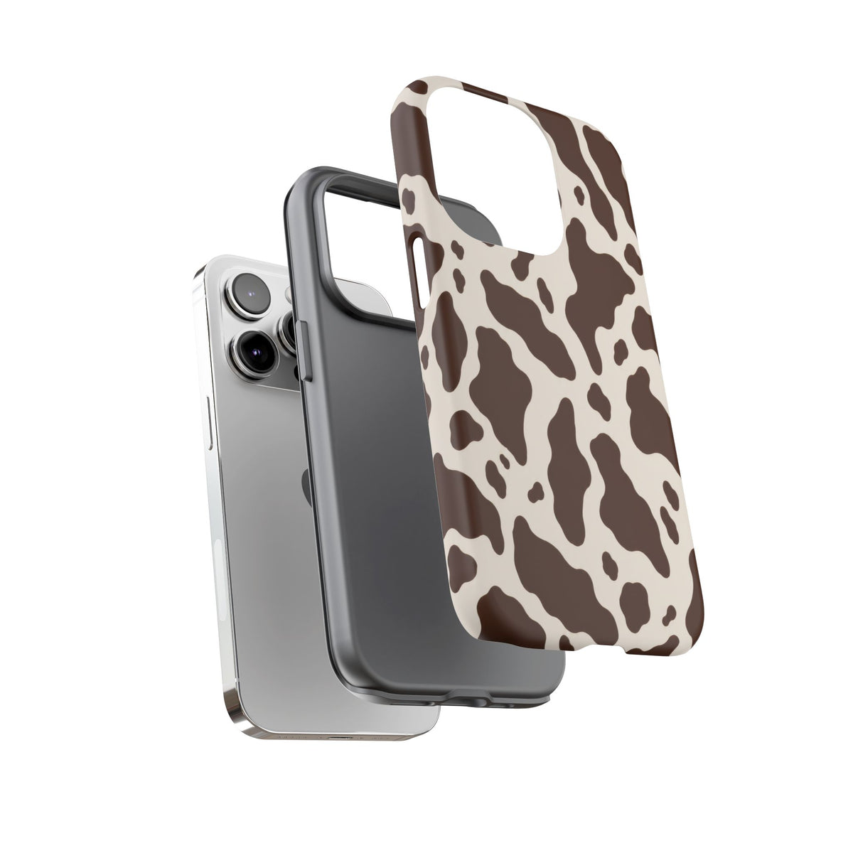Cocoa Ranch iPhone Tough Case | Brown Cow Print