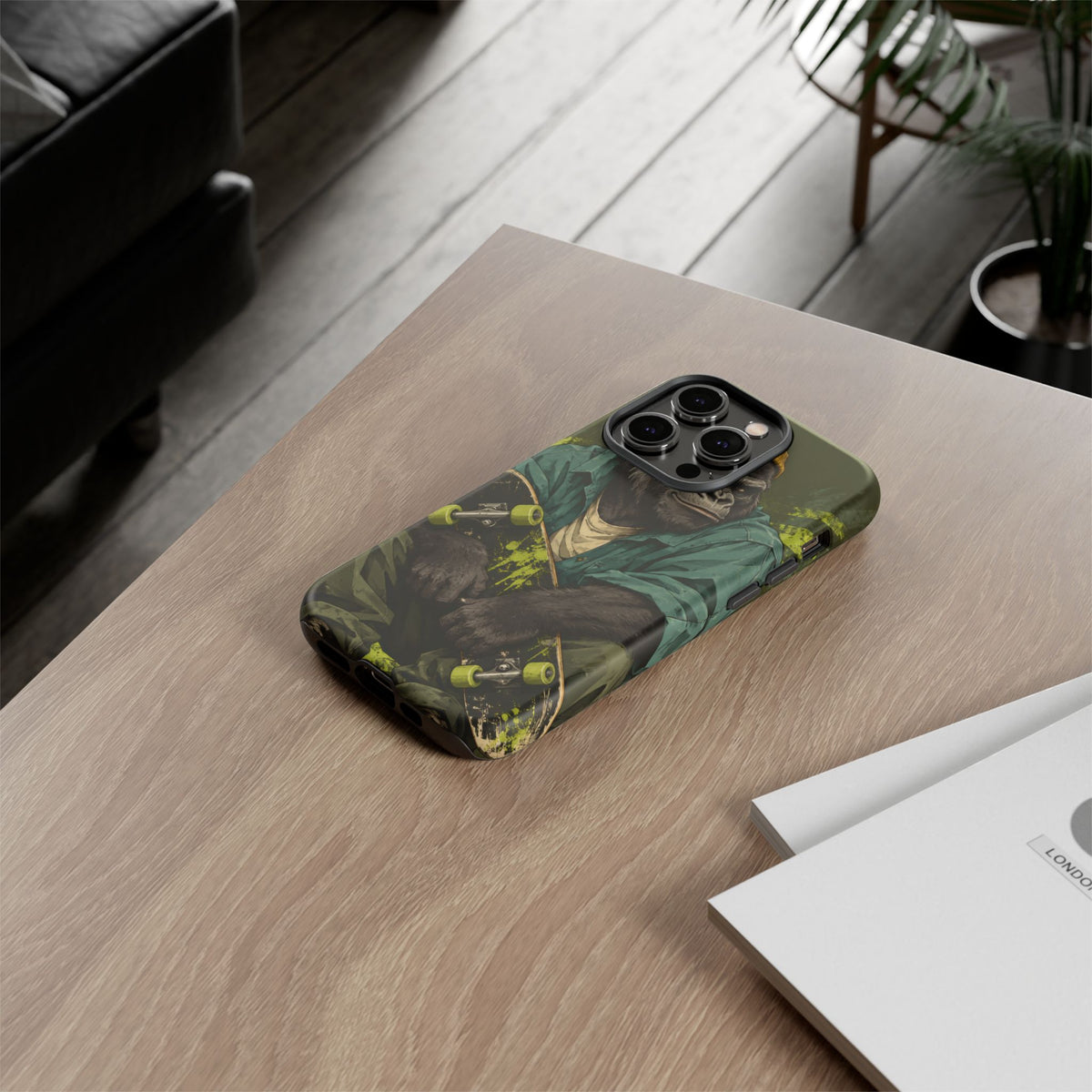 Concrete Jungle iPhone Tough Case | Skater Gorilla Illustration