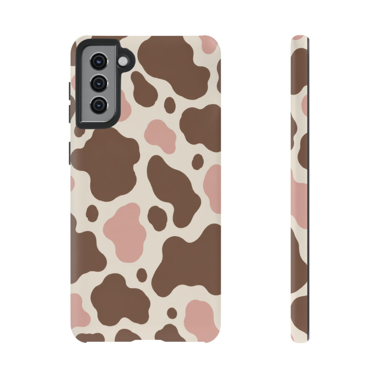 Mocha Blush Samsung Galaxy Tough Case | Brown & Pink Cow Print