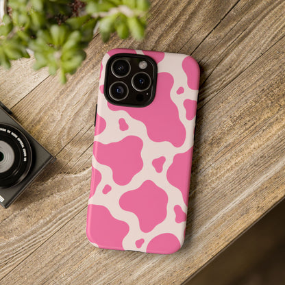 Strawberry Milk iPhone Tough Case | Pink Cow Print