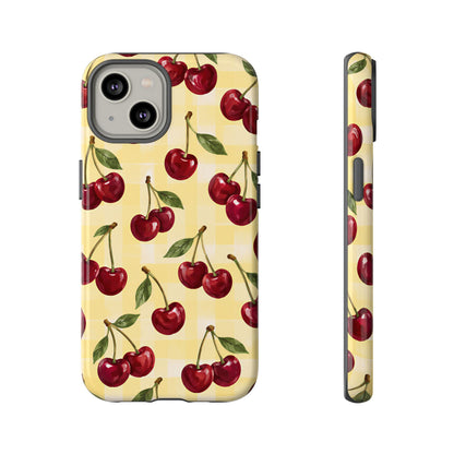 Cherry Gingham iPhone Tough Case | Cherry Picnic