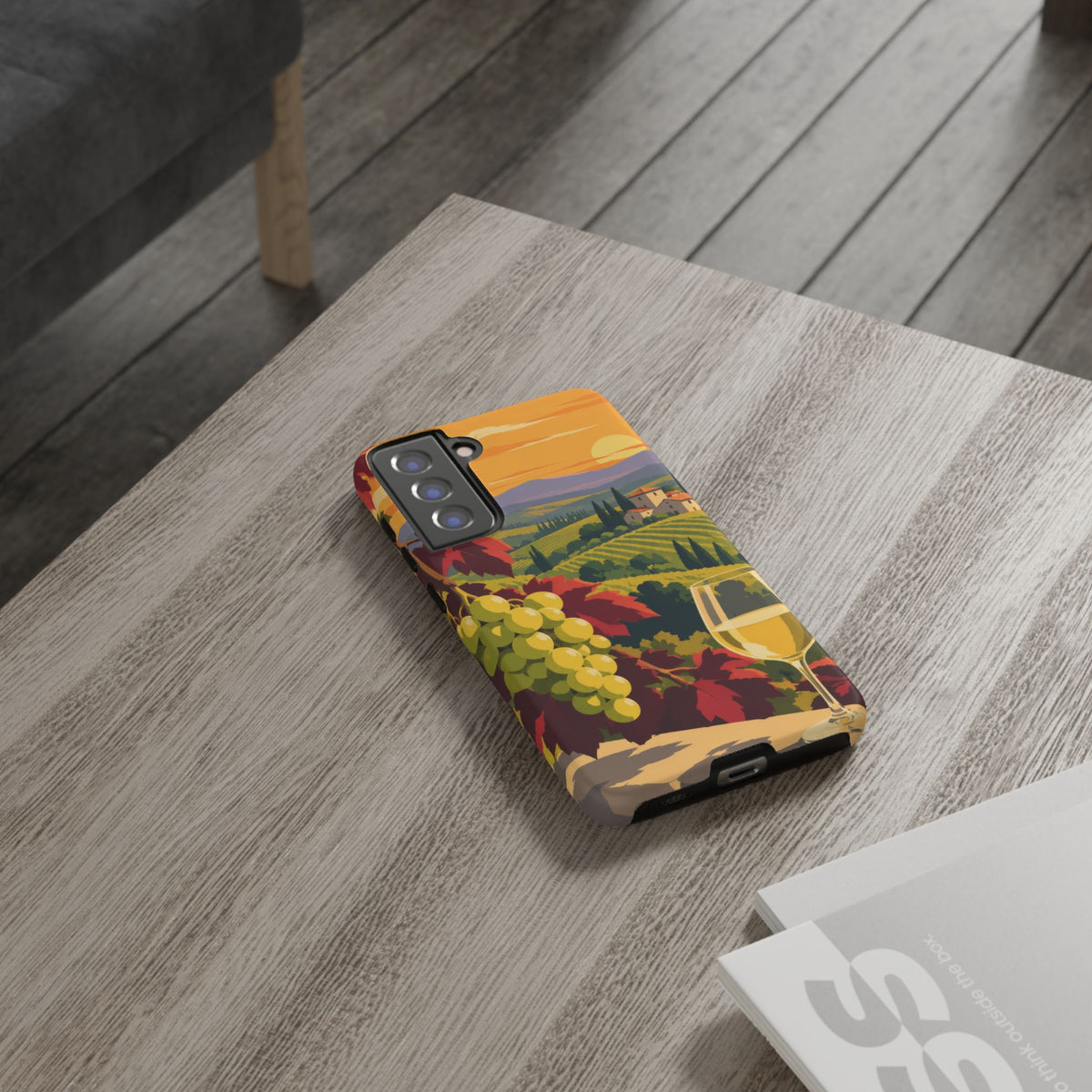 Wine & Grapes — Golden Vintage Samsung Galaxy Tough Case | wine grapes
