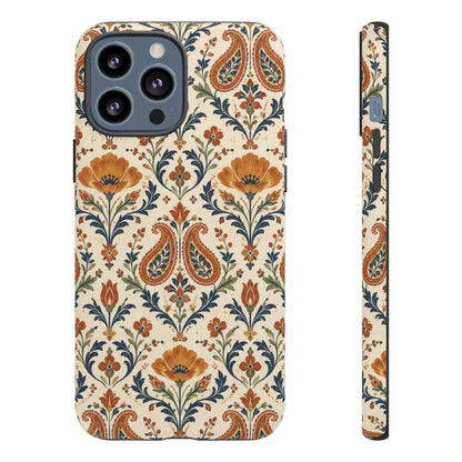 Terracotta Arabesque iPhone Tough Case | Terracotta Floral Paisley