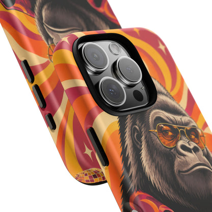 Velvet Groove iPhone Tough Case | Retro Disco Gorilla Art