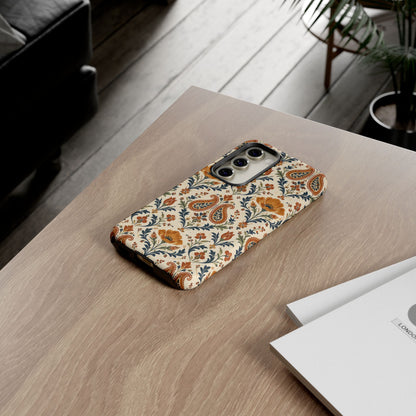 Terracotta Arabesque Samsung Galaxy Tough Case | Terracotta Floral Paisley