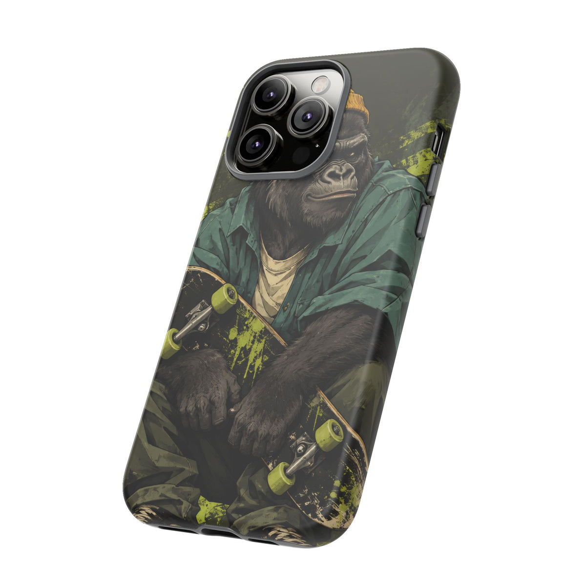 Concrete Jungle iPhone Tough Case | Skater Gorilla Illustration