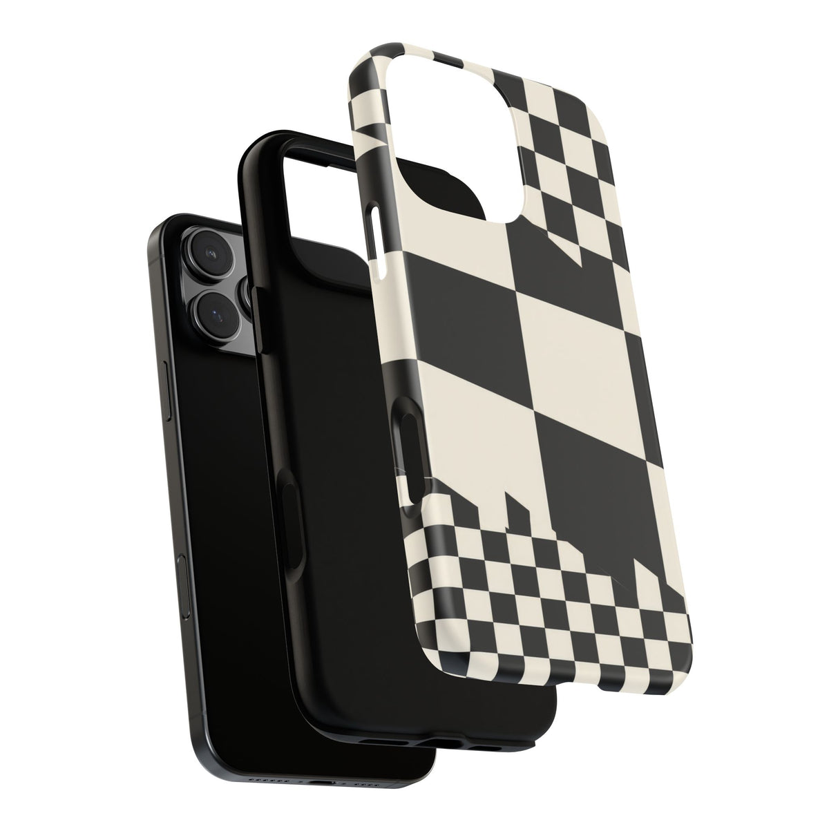Check Shift iPhone Tough Case | Black & White Checkerboard