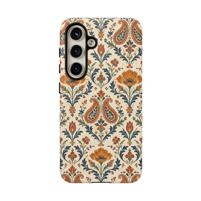 Terracotta Arabesque Samsung Galaxy Tough Case | Terracotta Floral Paisley