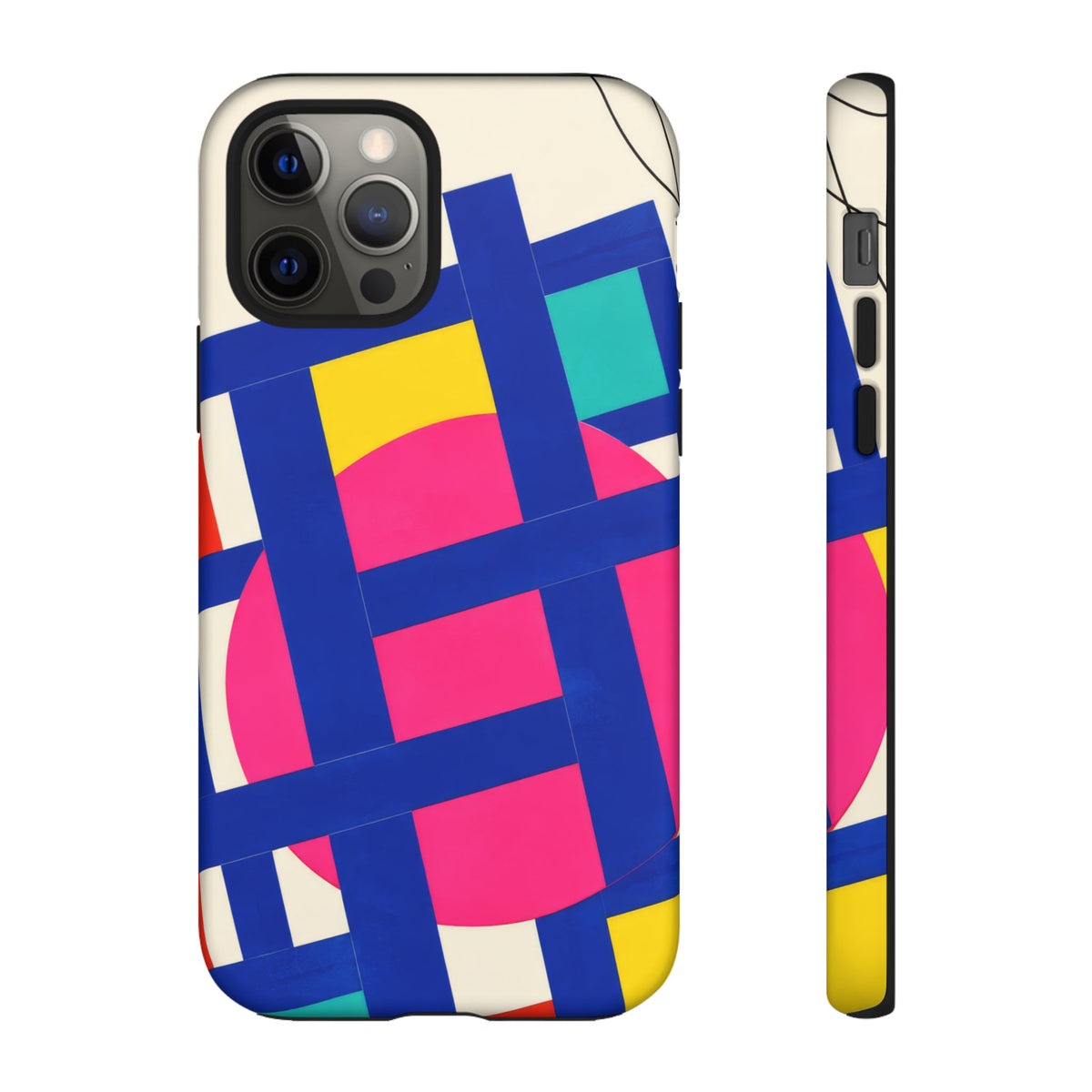 Chromatic Mischief iPhone Tough Case | Geometric Color Block Art