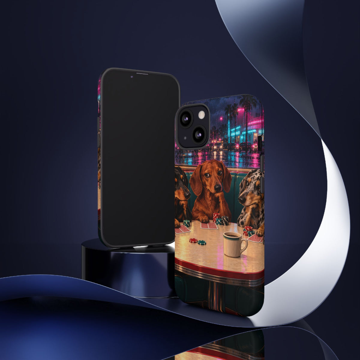 All-Night Aces iPhone Tough Case | dachshund poker