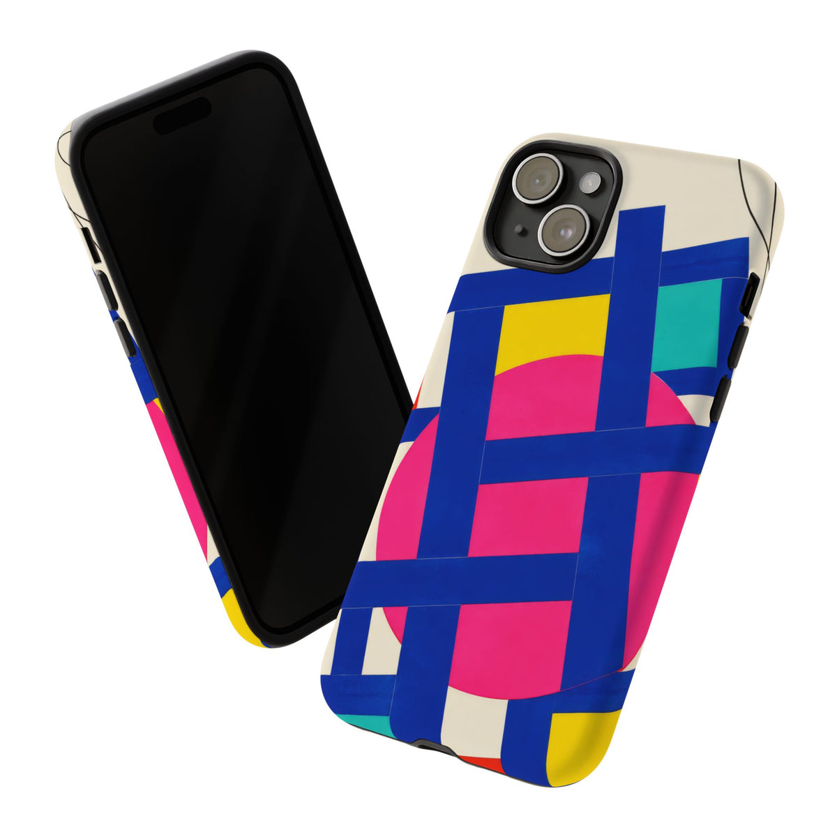 Chromatic Mischief iPhone Tough Case | Geometric Color Block Art