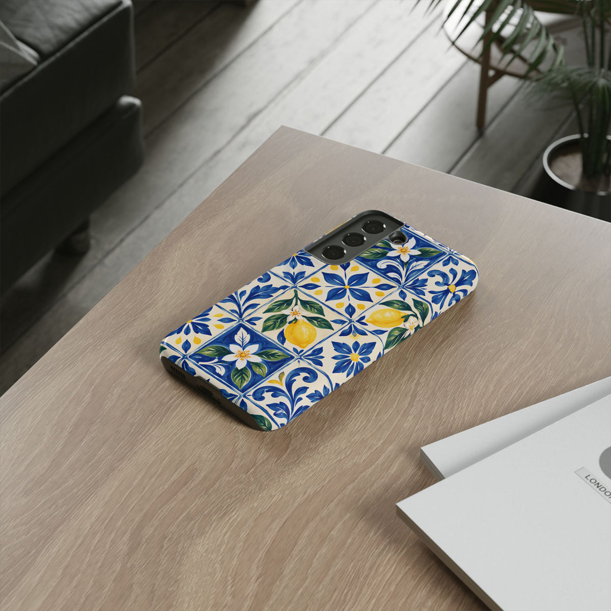 Blue Lemon Tile Samsung Galaxy Tough Case | Azulejo Orchard