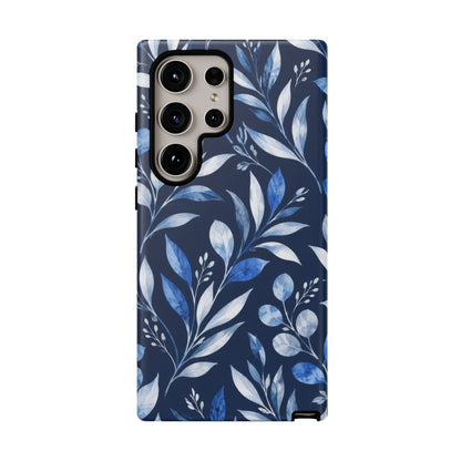 Blue Hour Botanical Samsung Galaxy Tough Case | Blue Botanical Leaf Pattern