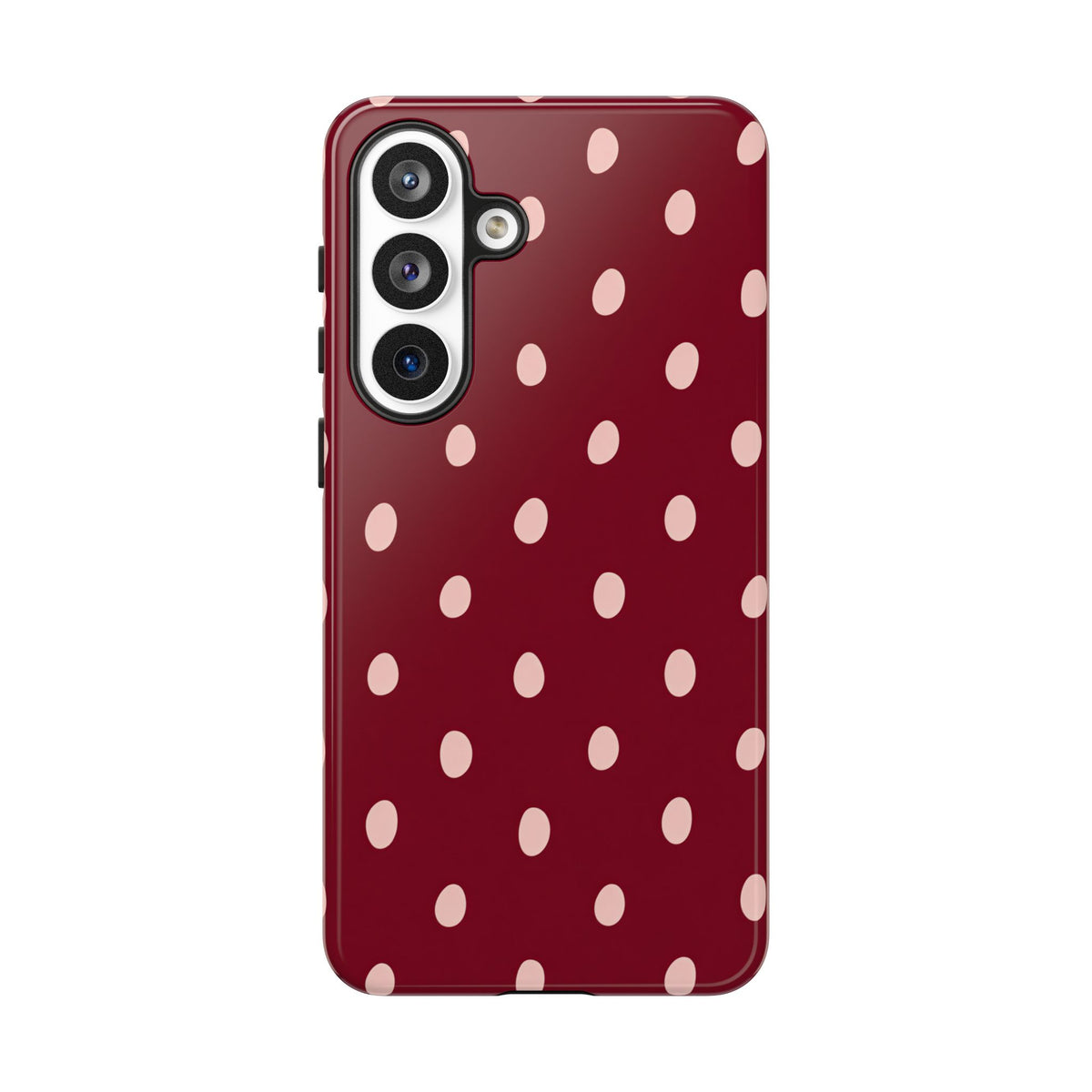 Burgundy Polka Dot Samsung Galaxy Tough Case | Mulberry Confetti