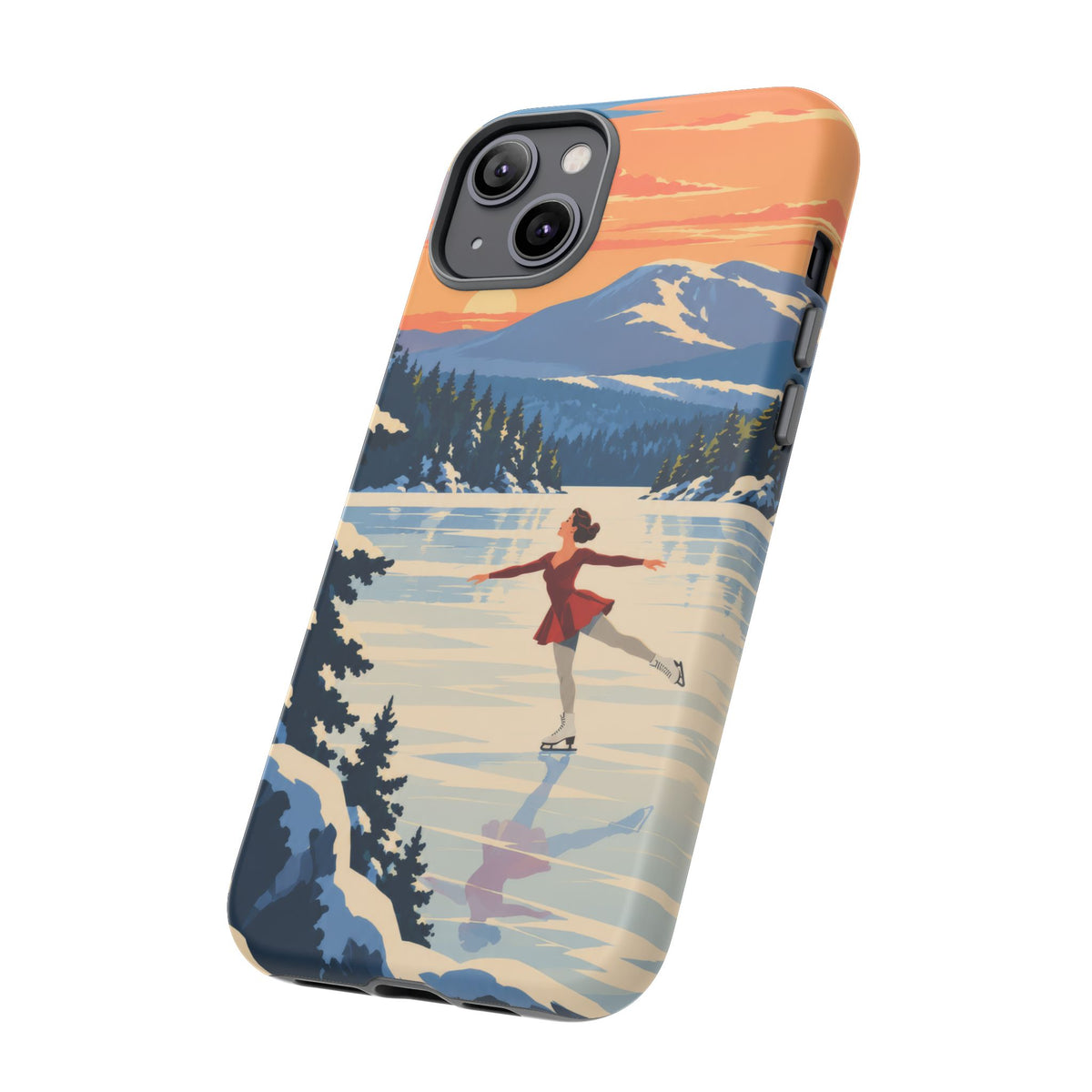 Lake Placid Skater — Winter Glide iPhone Tough Case