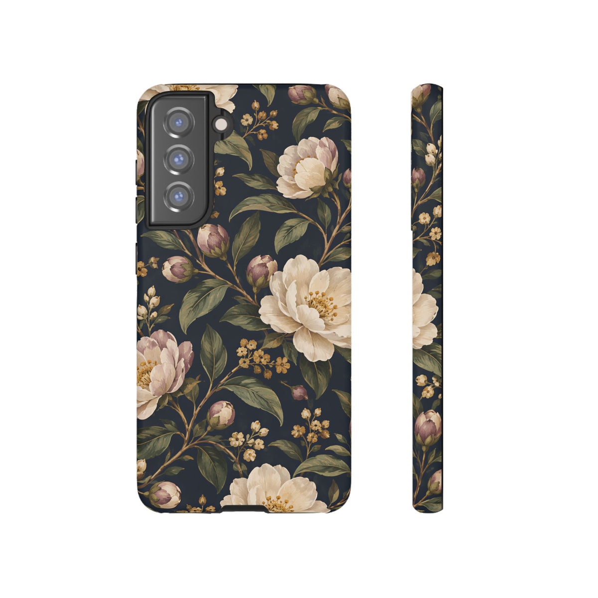 Dark Floral Samsung Galaxy Tough Case | Midnight Camellia