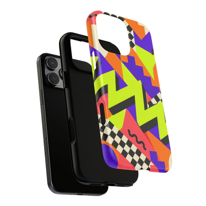 Acid Arcade iPhone Tough Case | Bright Retro Geometry