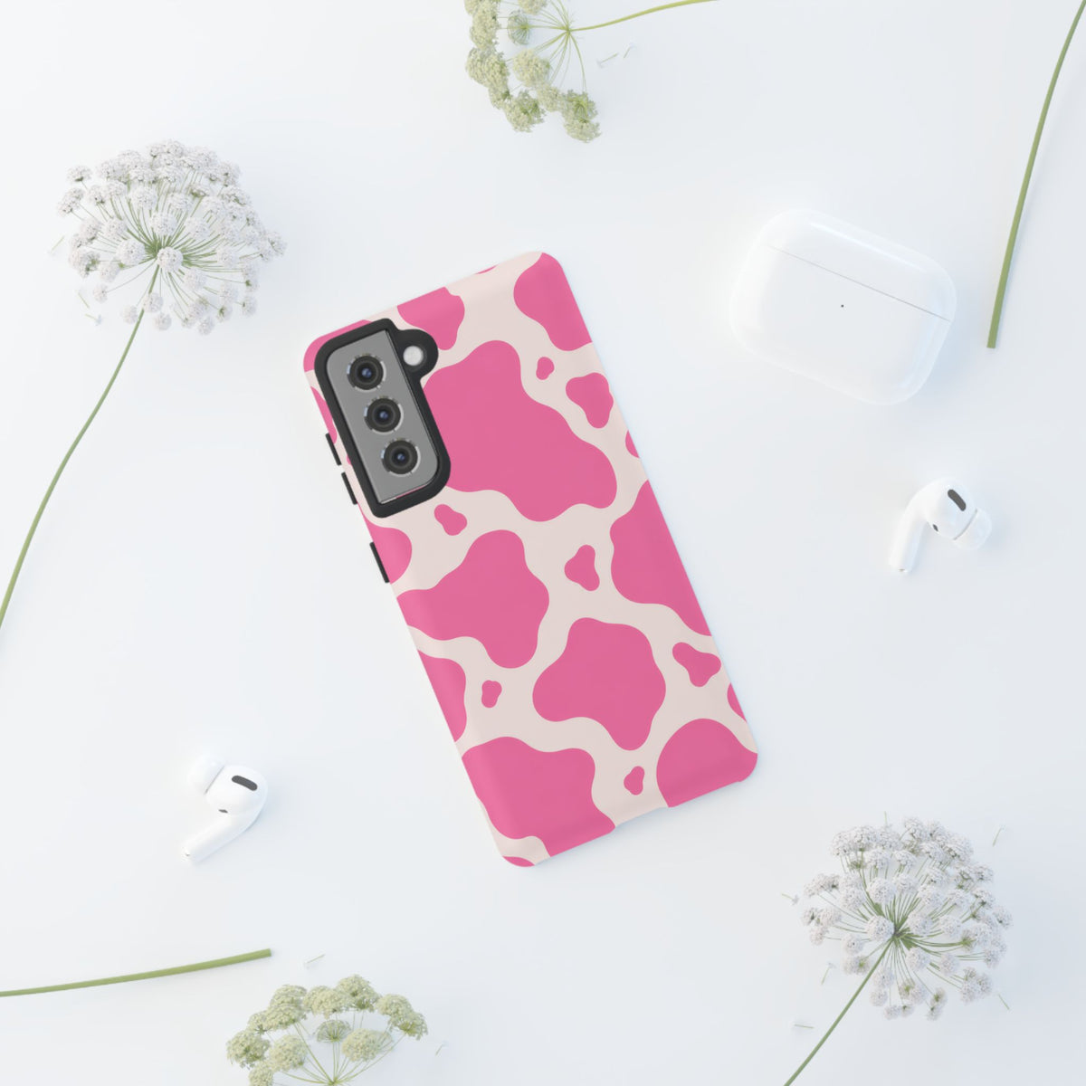 Strawberry Milk Samsung Galaxy Tough Case | Pink Cow Print