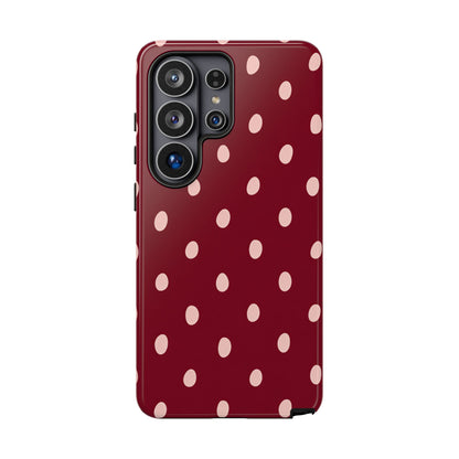 Burgundy Polka Dot Samsung Galaxy Tough Case | Mulberry Confetti