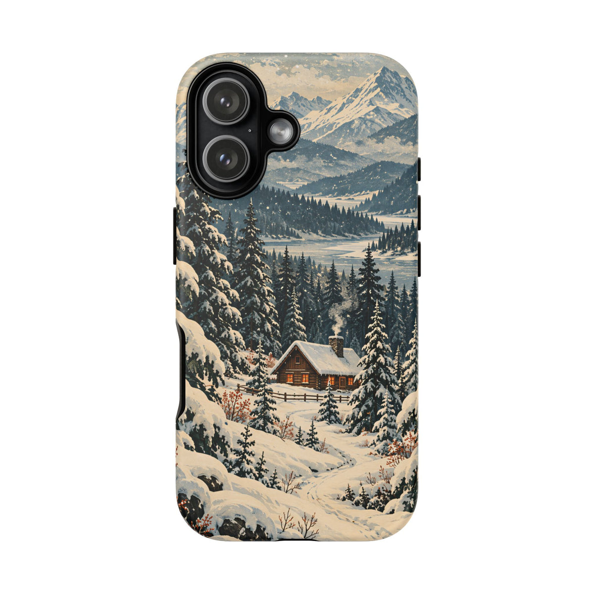 Vintage Winter Cabin Tough Phone Case