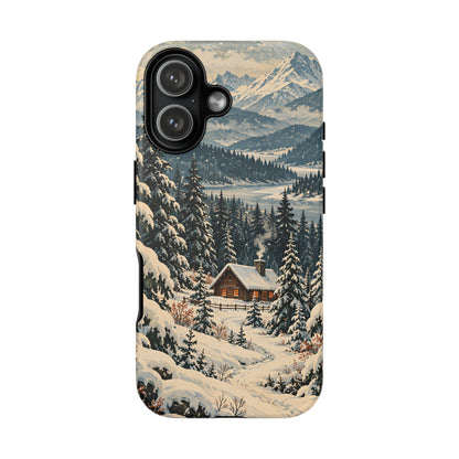 Vintage Winter Cabin Tough Phone Case