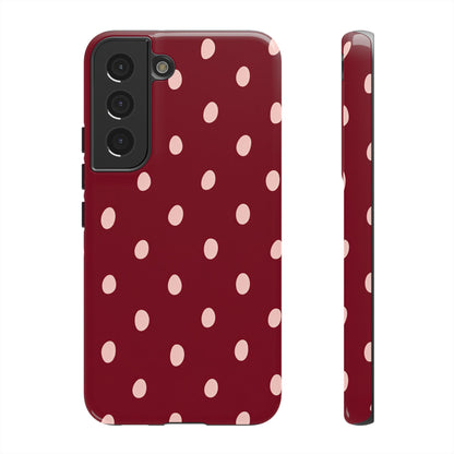 Burgundy Polka Dot Samsung Galaxy Tough Case | Mulberry Confetti