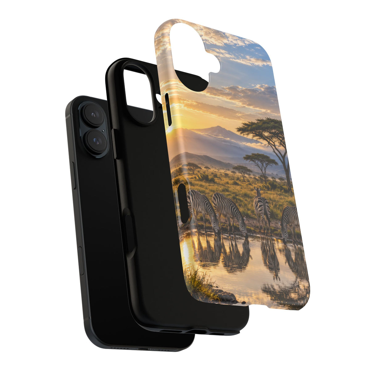 Zebra Water Mirror iPhone Tough Case | zebra safari