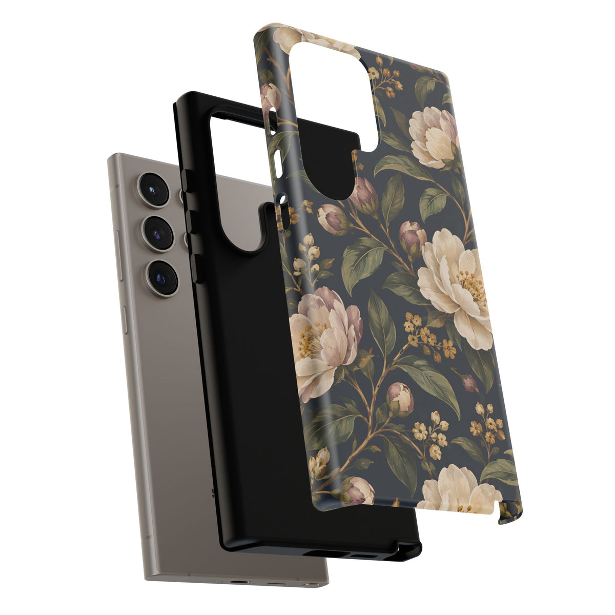 Dark Floral Samsung Galaxy Tough Case | Midnight Camellia