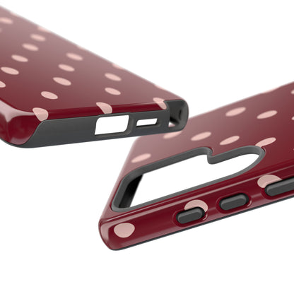 Burgundy Polka Dot Samsung Galaxy Tough Case | Mulberry Confetti
