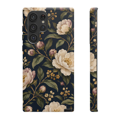 Dark Floral Samsung Galaxy Tough Case | Midnight Camellia