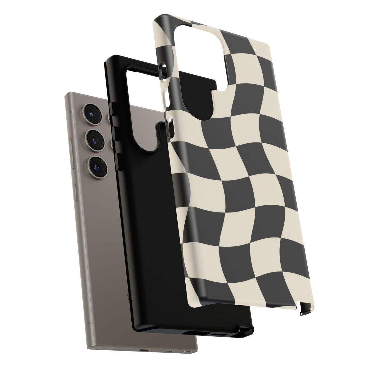 Liquid Check Samsung Galaxy Tough Case | Wavy Checkerboard