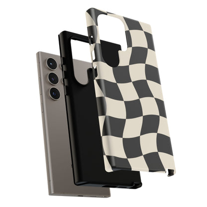 Liquid Check Samsung Galaxy Tough Case | Wavy Checkerboard