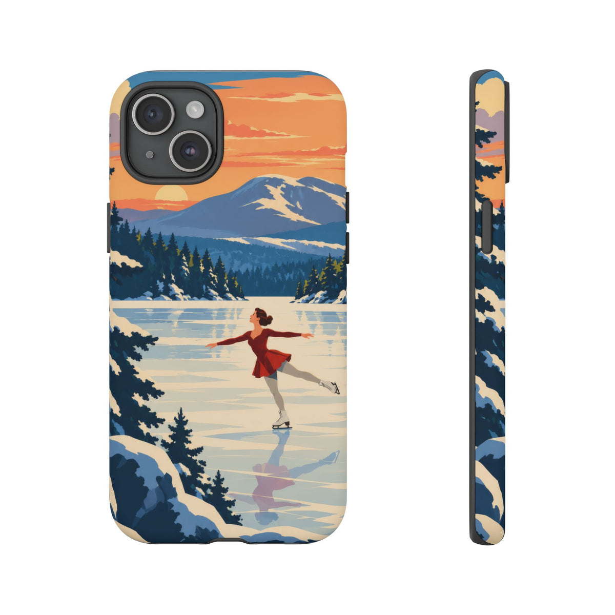 Lake Placid Skater — Winter Glide iPhone Tough Case