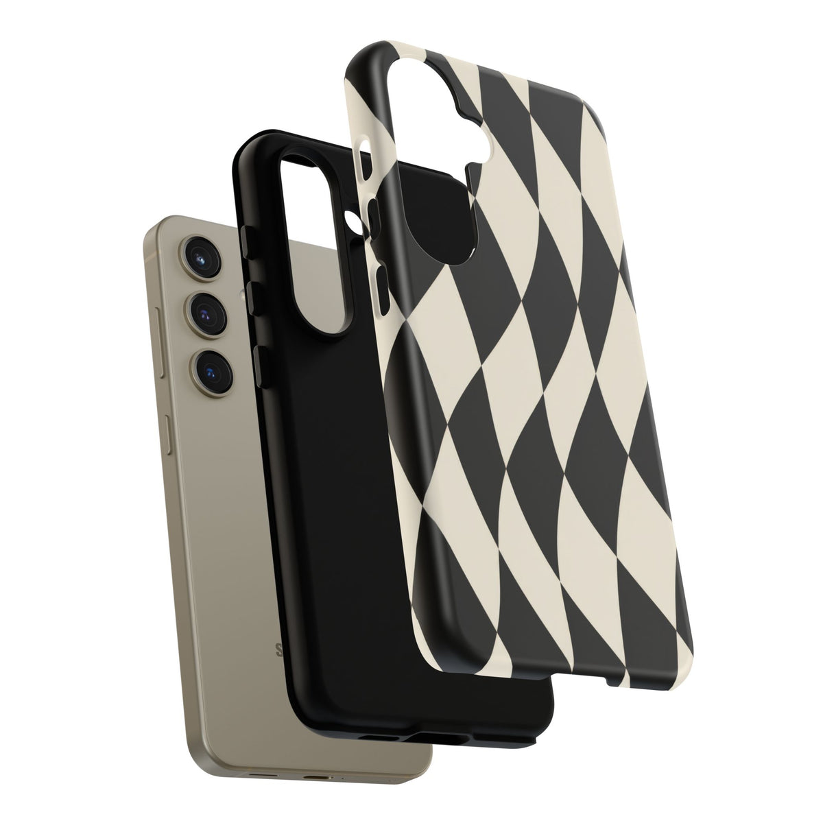 Harlequin Sway Samsung Galaxy Tough Case | Black & White Harlequin