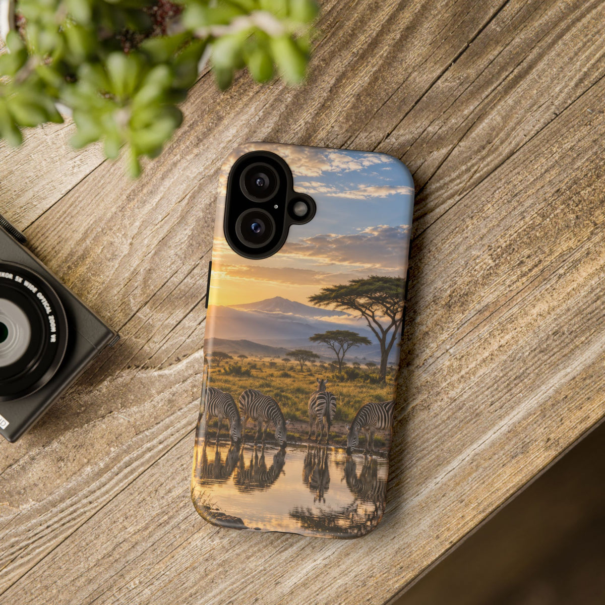 Zebra Water Mirror iPhone Tough Case | zebra safari