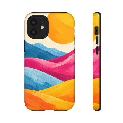 Golden Drift iPhone Tough Case | colorful hills