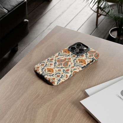 Terracotta Arabesque iPhone Tough Case | Terracotta Floral Paisley