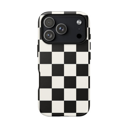 Classic Check iPhone Tough Case | Black & White Checkerboard