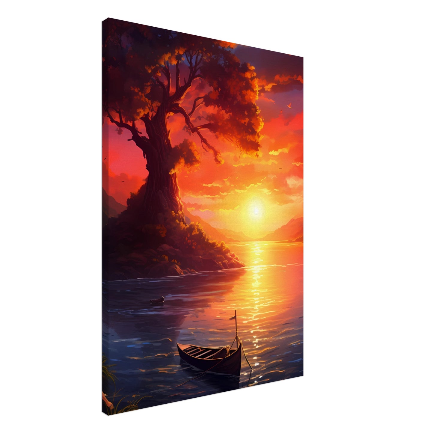 Canvas Wall Art - Solitary Sunset Serenade