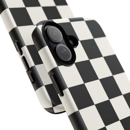 Classic Check iPhone Tough Case | Black & White Checkerboard