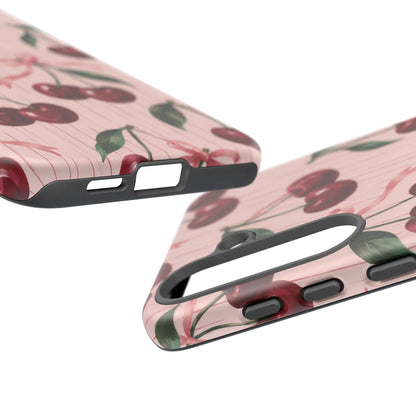 Cherry Ribbon Samsung Galaxy Tough Case | cherry print