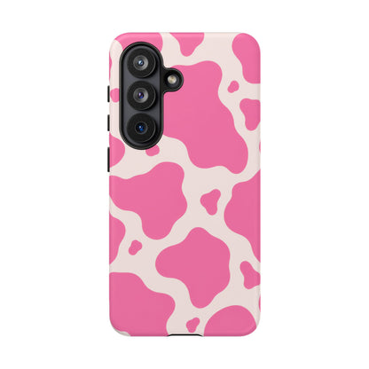 Strawberry Milk Samsung Galaxy Tough Case | Pink Cow Print