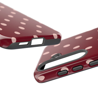 Burgundy Polka Dot Samsung Galaxy Tough Case | Mulberry Confetti
