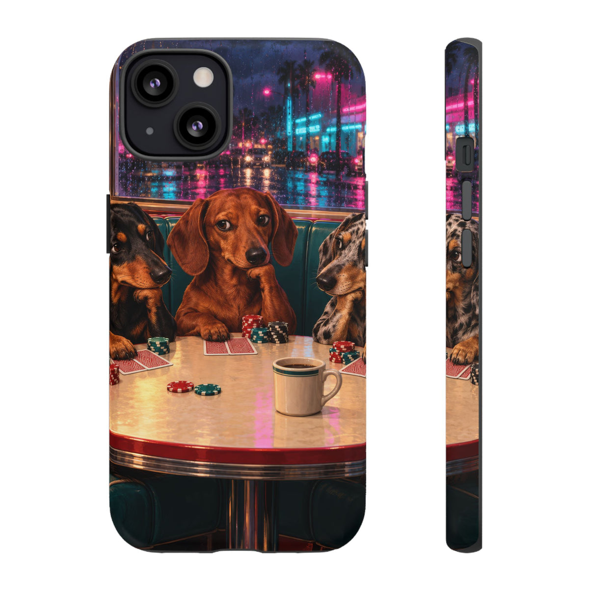 All-Night Aces iPhone Tough Case | dachshund poker