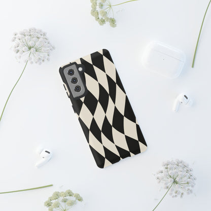 Harlequin Sway Samsung Galaxy Tough Case | Black & White Harlequin
