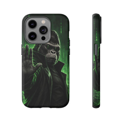 Cyberpunk Gorilla iPhone Tough Case | Neon Code Silverback