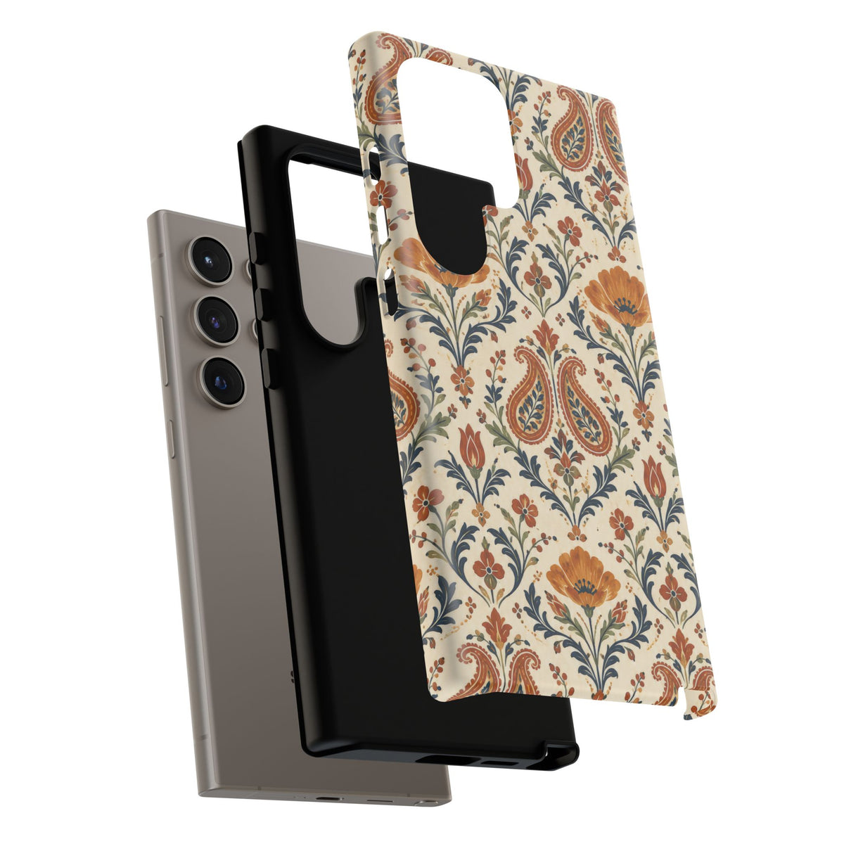 Terracotta Arabesque Samsung Galaxy Tough Case | Terracotta Floral Paisley