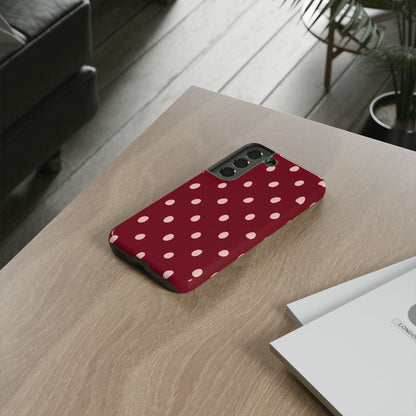 Burgundy Polka Dot Samsung Galaxy Tough Case | Mulberry Confetti