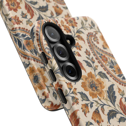 Saffron Heirloom Samsung Galaxy Tough Case | Floral Paisley on Ivory